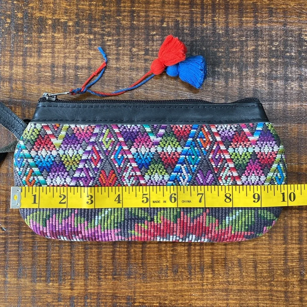 Nena & Co Pilgrim Handmade Leti Huipil Embroidered Upcycled Wristlet Clutch